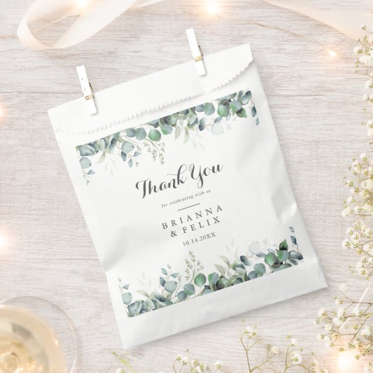 Rustic Botanical Eucalyptus Greenery Wedding Bedankzakje (Geknipt)