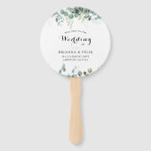 Rustic Botanical Eucalyptus Greenery Wedding Handwaaier (Voorkant)