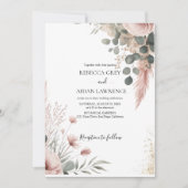 Rustic Botanical Eucalyptus Greenery Wedding  Kaart (Voorkant)