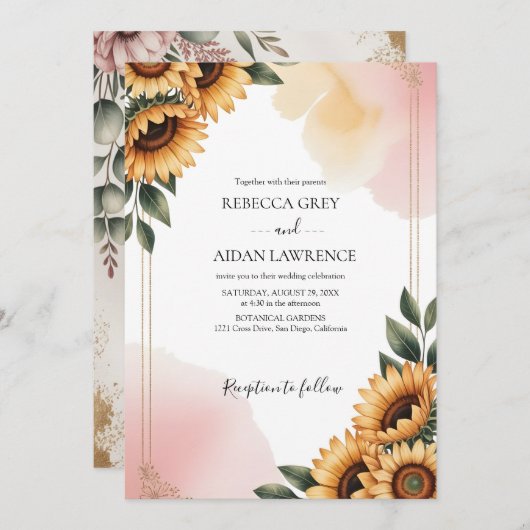 Rustic Botanical Eucalyptus Greenery Wedding Kaart (Voorkant / Achterkant)