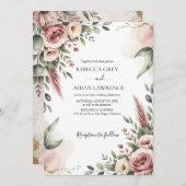 Rustic Botanical Eucalyptus Greenery Wedding  Kaart (Voorkant / Achterkant)