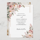 Rustic Botanical Eucalyptus Greenery Wedding  Kaart (Voorkant / Achterkant)