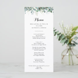 Rustic Botanical Eucalyptus Greenery Wedding Menu