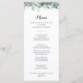 Rustic Botanical Eucalyptus Greenery Wedding Menu (Voorkant)