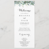 Rustic Botanical Eucalyptus Greenery Wedding Programma (Voorkant)