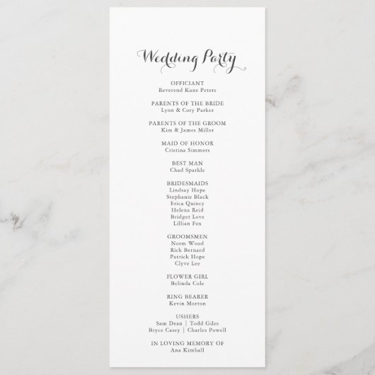 Rustic Botanical Eucalyptus Greenery Wedding Programma (Achterkant)
