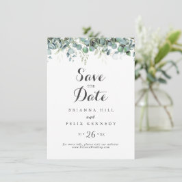 Rustic Botanical Eucalyptus Greenery Wedding Save The Date