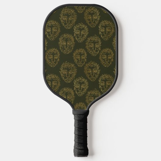 Rustic Botanical Face Line Pattern (2) Pickleball Paddle (Voorkant)