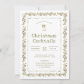 Rustic Botanical Green Christmas Party Invitation (Devant)