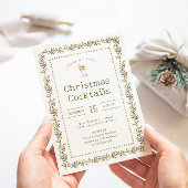 Rustic Botanical Green Christmas Party Invitation