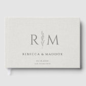 Rustic Botanical Monogram Wedding Gastenboek (Voorkant)