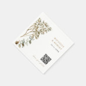 Rustic Botanical QR Code Share your Photos Wedding Servet (Hoek)