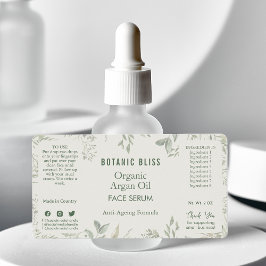 Rustic Botanical Salie Groene Cosmetische Product  Etiket