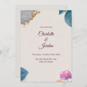 Rustic Botanical Save the Date Card (Voorkant / Achterkant)