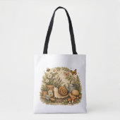 Rustic Botanical Snail Tote Bag for Garden Lovers (Devant)