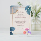 Rustic Botanical Wedding Enclosure Card | Elegant Informatiekaartje (Staand voorkant)