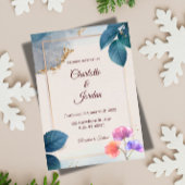 Rustic Botanical Wedding Invitation Kaart