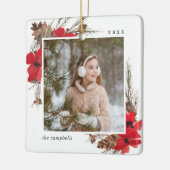 Rustic Bough | Holiday-foto Keramisch Ornament (Links)