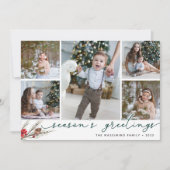 Rustic Bough | Holiday Photo Collage Card Feestdagenkaart (Voorkant)