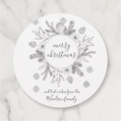 Rustic Boughs Merry Kerstmis Modern Gift Labels (Achterkant)