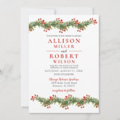 Rustic Boughs of Holly Winter Kerstbruilding Kaart (Voorkant)