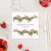 Rustic Boughs of Holly Winter Kerstbruilding Servet (Insitu)