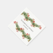 Rustic Boughs of Holly Winter Kerstbruilding Servet (Hoek)