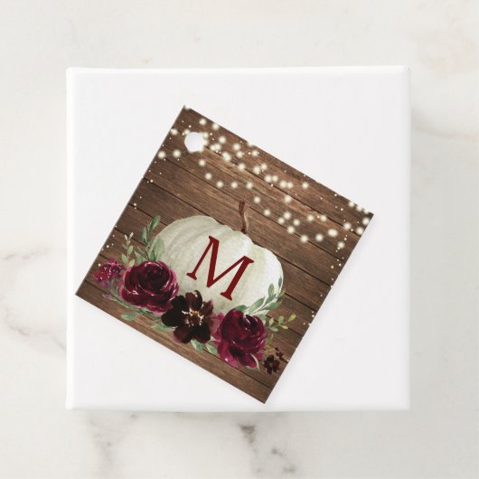 Rustic Bourgogne Herfst Pumpkin - Hartelijk dank v Bedankjes Labels (In situ)