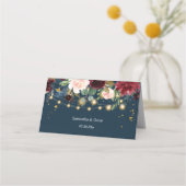 Rustic Bourgogne Navy Blue & Red Flowers & Lichten (Achterkant)