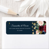 Rustic Bourgogne Navy Blue & Red Flowers & Lichten Etiket (Insitu)