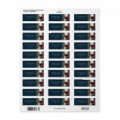 Rustic Bourgogne Navy Blue & Red Flowers & Lichten Etiket (Full Sheet)