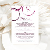 Rustic Bourgogne Wine Stain Wedding Menu