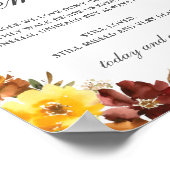 Rustic Bourgondië Gele Bloem In Liefdevolle Herinn Poster (Hoek)