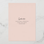 Rustic Bourgondië Navyblauw & Roze Bloem Echt Foli Folie Uitnodiging (Achterkant)