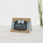 Rustic Bowtie baby shower bedankt met gedicht (Voorkant)