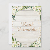 Rustic Boy Invitaciones Tres Anos Kaart (Achterkant)