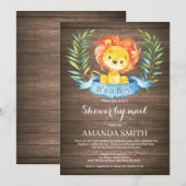 Rustic Boy Lion Baby shower per post Kaart (Voorkant / Achterkant)