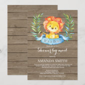 Rustic Boy Lion Baby shower per post Kaart (Voorkant / Achterkant)