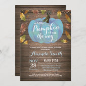 Rustic Boy Pumpkin Herfst Baby shower Kaart (Voorkant / Achterkant)