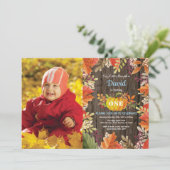 Rustic Boy Pumpkin Herfst Birthday Uitnodiging (Staand voorkant)