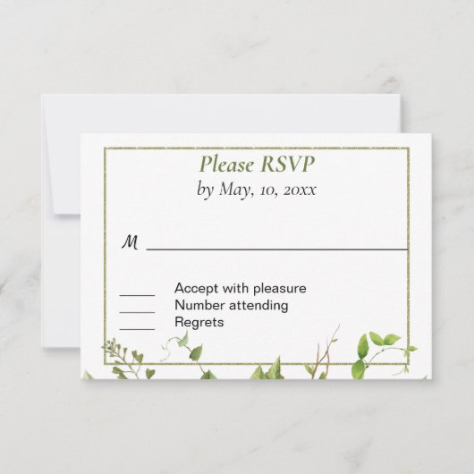 Rustic Branch Greenery Response Kaart (Voorkant)