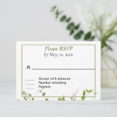 Rustic Branch Greenery Response Kaart (Staand voorkant)