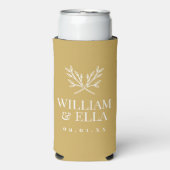 Rustic Branches Huwelijksmonogram | Mosterd (Seltzer Voorkant)