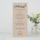 Rustic Branches Menu Card Kraft (Staand voorkant)