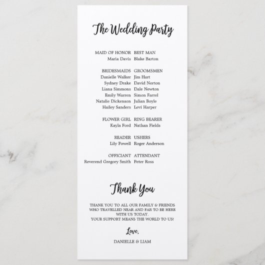 Rustic Branches Wedding Ceremony Program Programma (Achterkant)