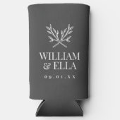 Rustic Branches Wedding Monogram | Koolstof (Voorkant)