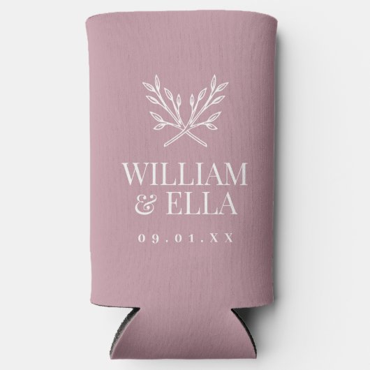 Rustic Branches Wedding Monogram | Mauve (Voorkant)