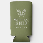 Rustic Branches Wedding Monogram | Olijfgroen (Voorkant)