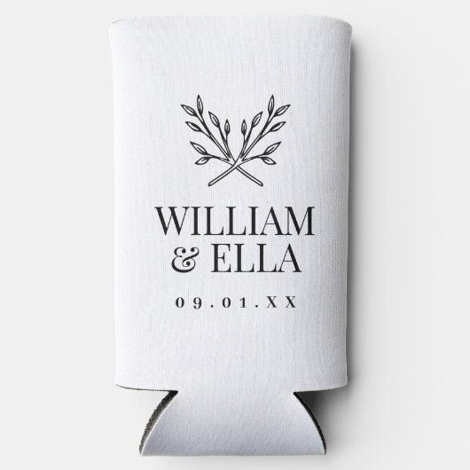 Rustic Branches Wedding Monogram | wit (Voorkant)