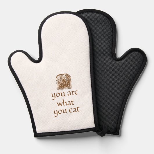Rustic Bread & Handwritten Text Oven Mitt (Recto/Verso)